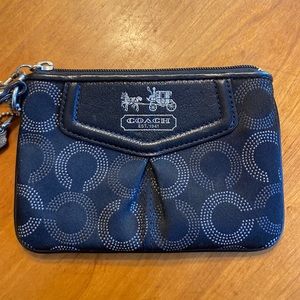 Black silk Coach wristlet